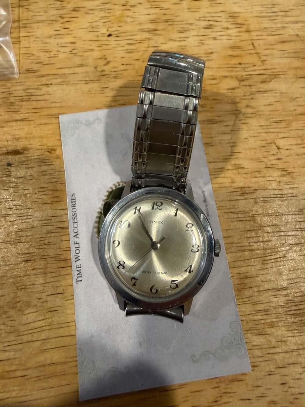 1975 Timex marlin Mechanical Watch Silver Dial Expansion Band